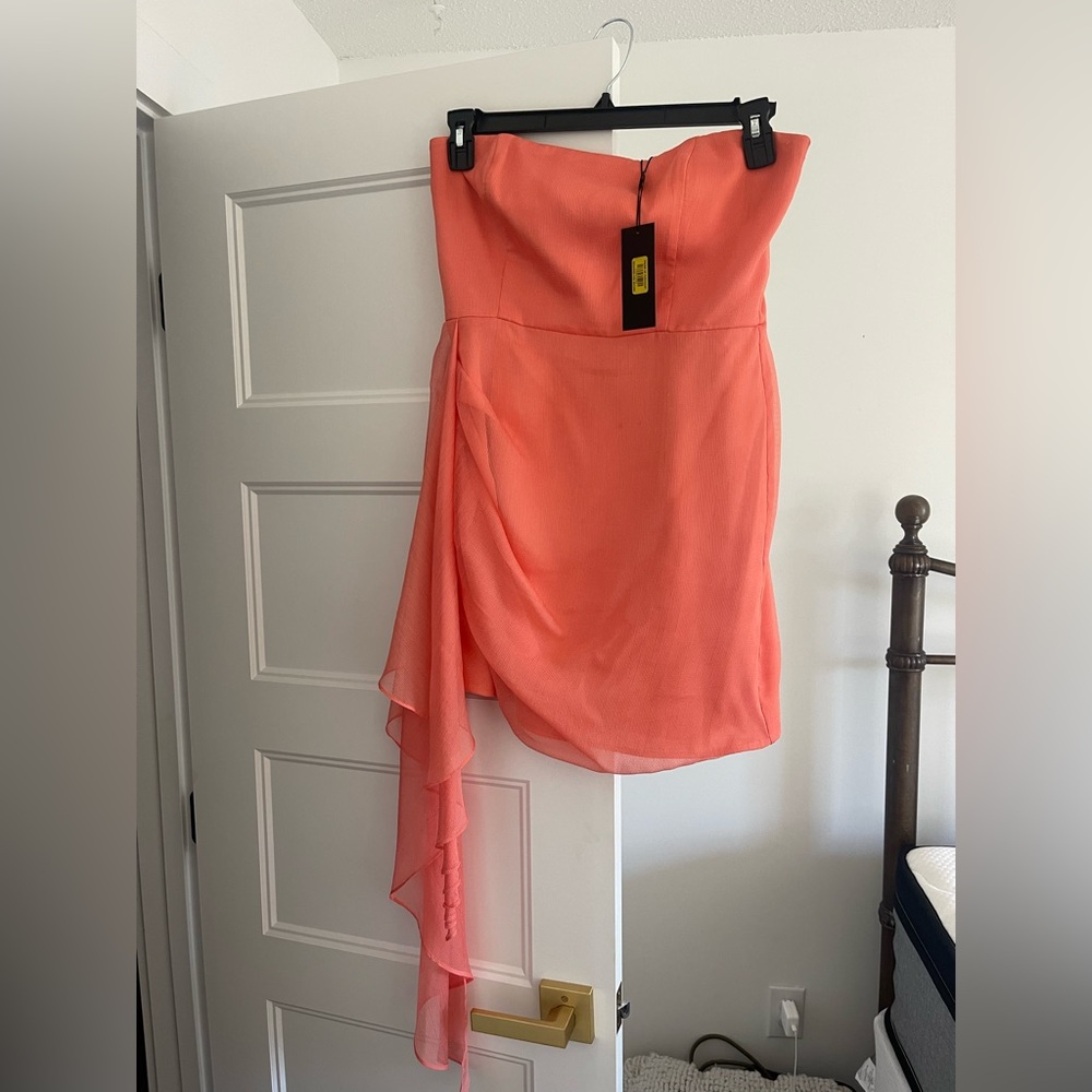 Gianni Bini Pink Bubble Mini Dress Asymmetrical Cocktail